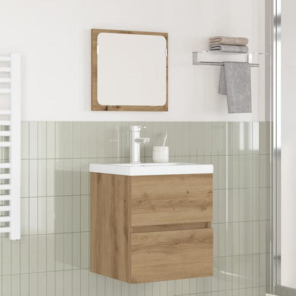 Badkamermeubel – Badmeubel – Wastafelmeubel – Badmeubelset – Spiegelkast – Modern Minimalistisch Design – Zwart Eiken & Wit – Ruimtebesparend & Duurzaam