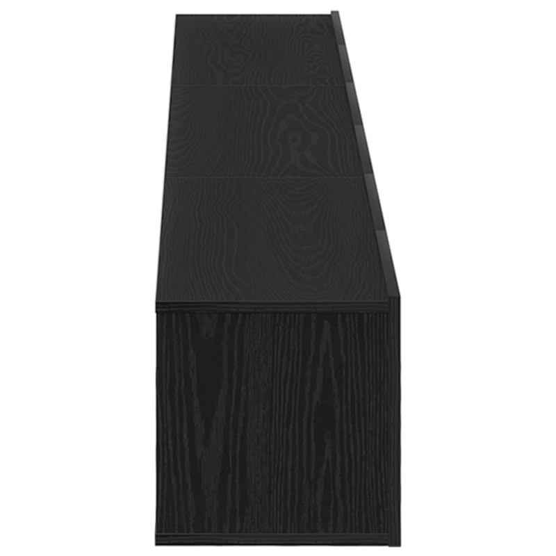 Set di Mobile TV a 3 Pezzi in Wood Ingegnerizzato Nero Practical Removable