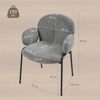 Set van 4 Stijlvolle Scandinavische Eetkamerstoelen – Gebogen Accentstoelen met Verstelbare Poten – Gestoffeerd, Groen, Voor Eetkamer of Woonkamer