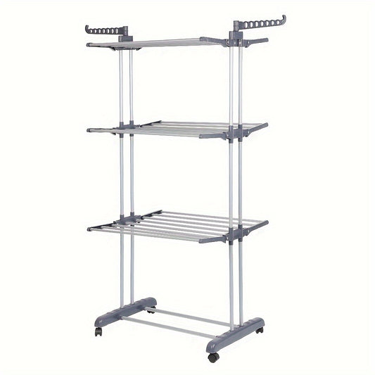 Droogrek – Wasrek – Droogstandaard – Droogtoren – Wastoren – Verticale Inklapbaar – Stevig Metaal – Verrijdbaar 75x49x170 cm