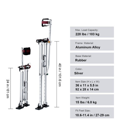 Steigerpennen – Werksteunen – Schalmen – Traplopers – Aluminium Steigers – Verstelbaar 60-102 cm – Inklapbare Knieschermen – Antislip Rubberzolen