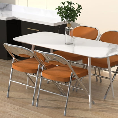 1pc Corduroy Dining Chair, Brown Comfortable Conference Chair, Modern Living Room Chair, Split Back, Metal Frame, Office Computer Chair, Load-bearing 150kg, Conference Seating, Home Dining Chair, Split Back Design, Corduroy U