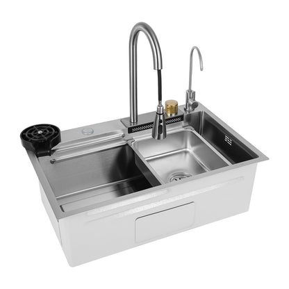 Keukenspoelbak – Spoelbakken – Gootsteen – Wasbak – Spoelbak RVS – 8 Inch Grote Capaciteit – Anti-Verstoppingsafvoer & Geluiddempend
