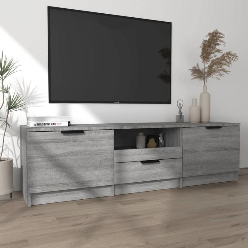 Tv-meubel – Tv-kast – Tv-dressoir – Mediameubel – Opbergkast – Grijs Sonoma – 140x35x40 cm – Houtmateriaal