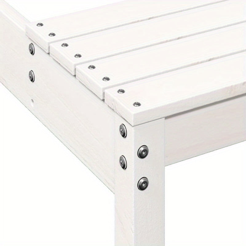 Solid Pine Wood White Modern Picnic Table with White Tabletop & Sturdy A-Frame Legs - Heavy-Duty Portable Design, Durable for Backyard,, Patio, Balcony - Easy Assembly, Low-Maintenance Furniture (110x134x75cm) - Contemporary