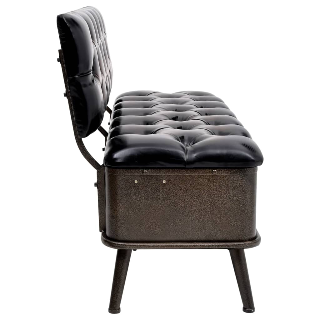 Opbergbank – Zitbank – Opbergkist – Halbank – Opbergmeubel – Kunstleren Bekleding – Hardhouten Frame – Rugleuning – Crème