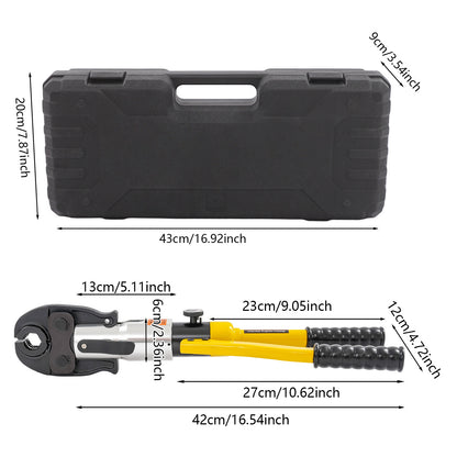 Professional Heavy-Duty Hydraulic Crimping Pliers with Press Tool & 360° Rotating Head - Interchangeable Dies (12/15/18/22/28mm) Suitable for Plumbing, Automotive, - Hydraulic- Crimping Tool