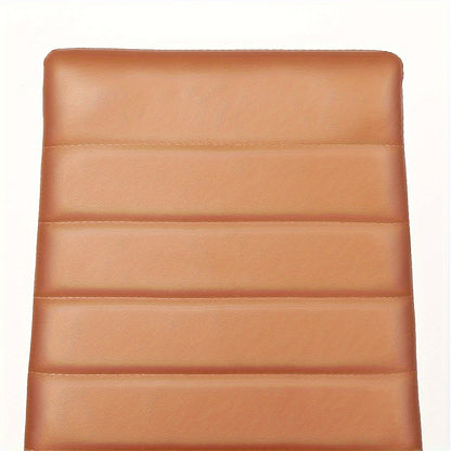 Eetkamerstoelen – Stoelen – Kuipstoelen – Keukenstoelen – Dining Chairs – Set Van 6 – Kunstleren Bekleding – Ergonomische Gebogen Rugleuning – Padded Zitting – Metalen Poten – Makkelijk Schoon Te Maken – Armloos – Modern Design – Bruin