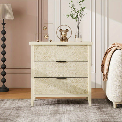 Ladekast – Dressoir – Opbergkast – Ladekast Met Drie Lades – Kast Met Verwisselbare Ladefronten – Natuurlijke Kleur – Ruim Opbergvolume – Duurzame Stevige Constructie