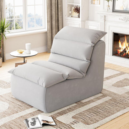 Adult Bean Bag Chair with High-Resilience Foam - Heavy-Duty Floor Sofa, Non-Slip Base & Easy Assembly, Grey Lounger for Reading, Gaming, for - Compatible with Hard Floors (Living Room, Bedroom)