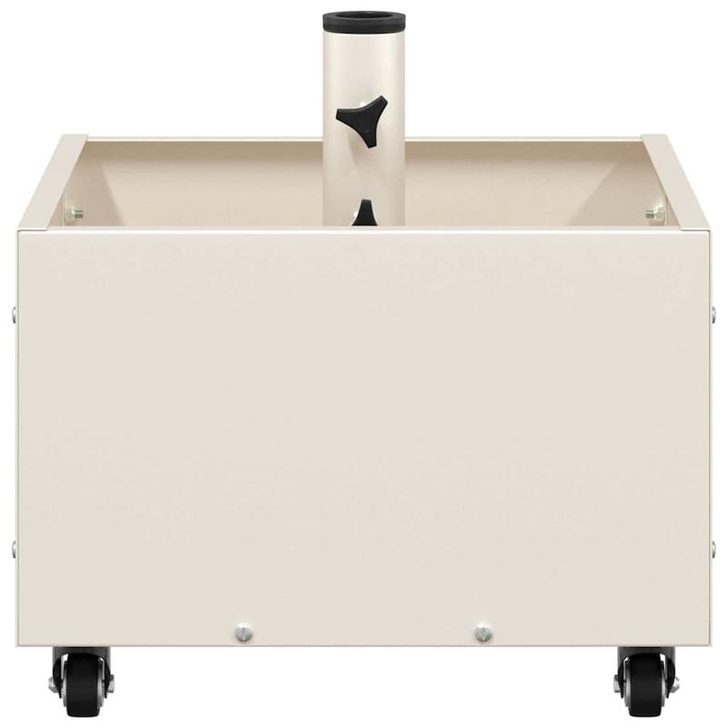 Parasolvoet – Parasolhouder – Parasolstandaard – Parasolbasis – Parasolvoet met Plantenbak – Wit – Staal – 45x45x45 cm – 360° Verstelbaar – Weerbestendig en Stevig