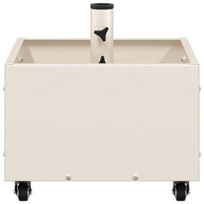 Parasolvoet – Parasolhouder – Parasolstandaard – Parasolbasis – Parasolvoet met Plantenbak – Wit – Staal – 45x45x45 cm – 360° Verstelbaar – Weerbestendig en Stevig