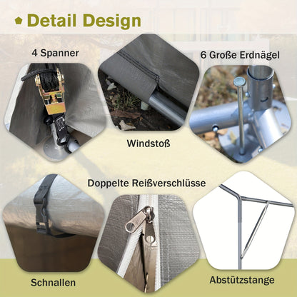 Kippenren Buiten – Kippenhok – Konijnenhok – Dierenren – Ren Voor Kleinvee – 3x2x2 Meter – Waterdichte PE Cover – Metalen Frame Met Veiligheidsluiting