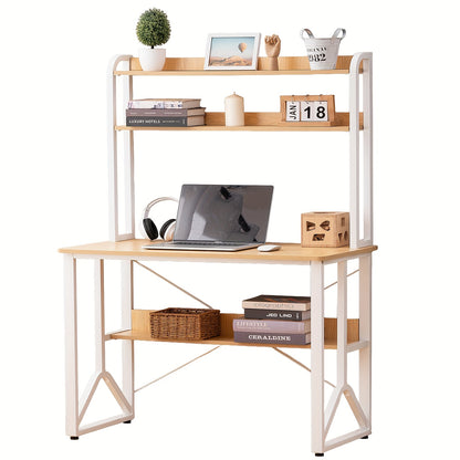 Bureau – Computertafel – Bureautafel – Schrijftafel – Werkplek – 100x50 cm – Dubbele Legplanken Met Antislip – Y-Vormig Stalen Frame