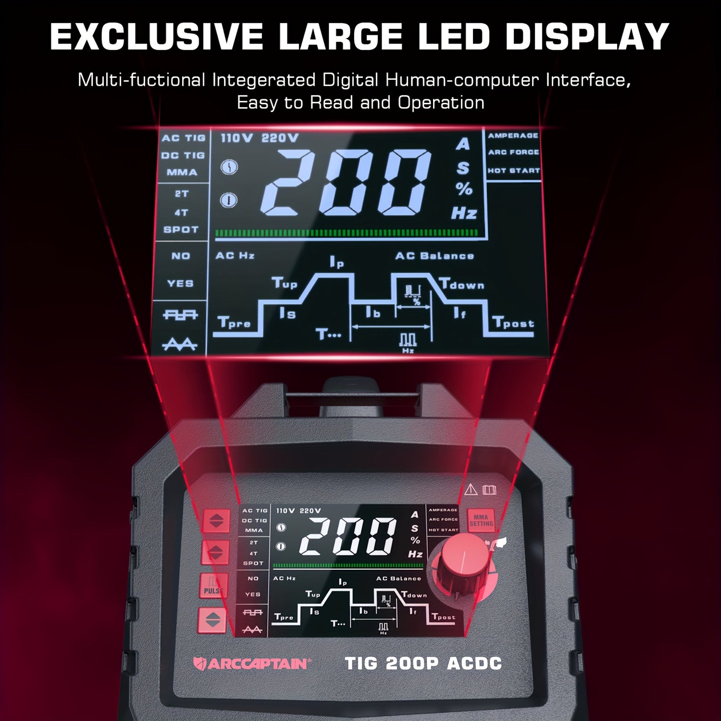 TIG Lasmachine AC/DC – Aluminium Lasser – MMA Lasapparaat – Spotlasser – Multifunctionele Lasmachine – Pulsfunctie – 200 Ampère – 110V/220V Dual Voltage