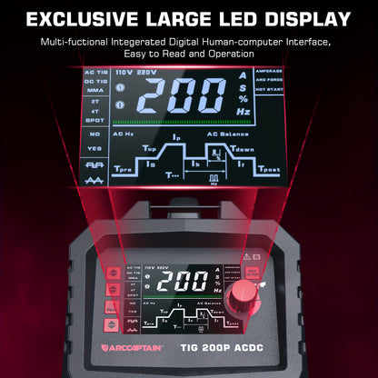 TIG Lasmachine AC/DC – Aluminium Lasser – MMA Lasapparaat – Spotlasser – Multifunctionele Lasmachine – Pulsfunctie – 200 Ampère – 110V/220V Dual Voltage