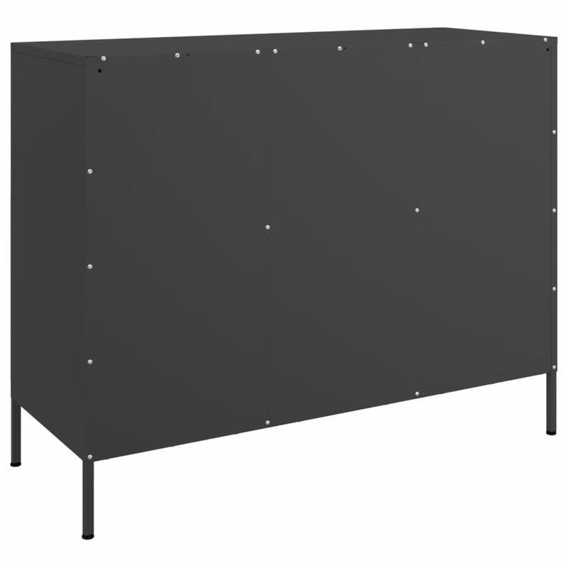 Dressoir – Opbergkast – Kast – Sideboard – Dressoirkast – Zwart Staal – Industrieel Design – Compact 100,5x39x79 cm