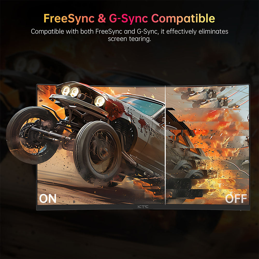 27 Inch Curved Gaming Monitor – Gaming Scherm – Game Monitor – PC Monitor – 2K Monitor – 180Hz Refresh Rate – QHD 2560x1440 Resolutie – 1ms Reactietijd – HDR10 & FreeSync G-Sync