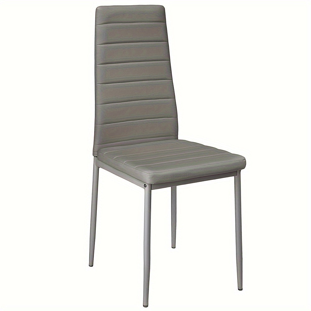 Eetkamerstoelen – Keukenstoelen – Stoelen – Dinerstoelen – Zitkamerstoelen – Kunstleren Bekleding – Ergonomische Hoge Rugleuning – Set van 6 – Armlijn Design – Grijs