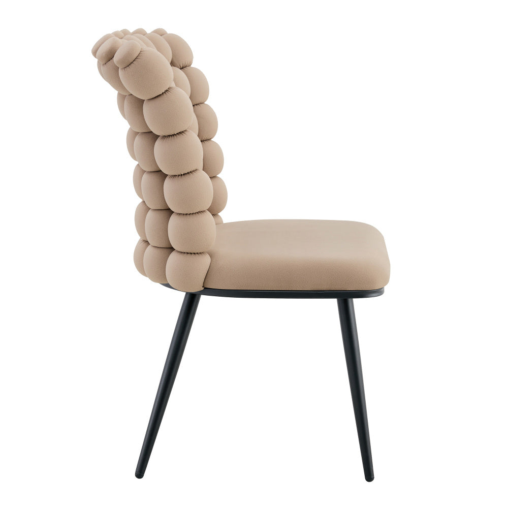 Eetkamerstoel – Stoel – Kuipstoel – Set Stoelen – Designstoel – Lichtgrijs Fluweel – Zwart Metalen Poot – Modern Luxe – Stevig & Onderhoudsvriendelijk