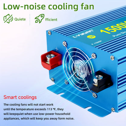 Omvormer – Spanningsomvormer – Stroomomzetter – Inverter – Converter – 1500W Continu Vermogen – Pure Sinusgolf Met LCD-Display