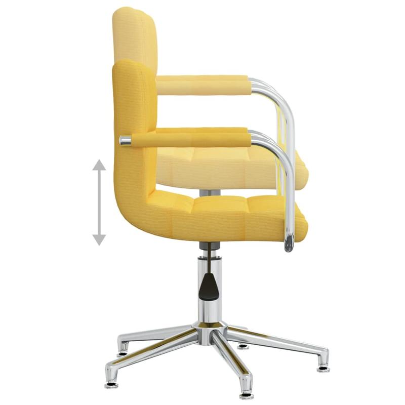 Rotatable Office Chair in Mustard Yellow Fabric – Swivel Office Chair/Executive Chair/Garden Chair/Dining Chair. This stylish design rotates 360 degrees for maximum flexibility and is easy to move with wheels. Practical and