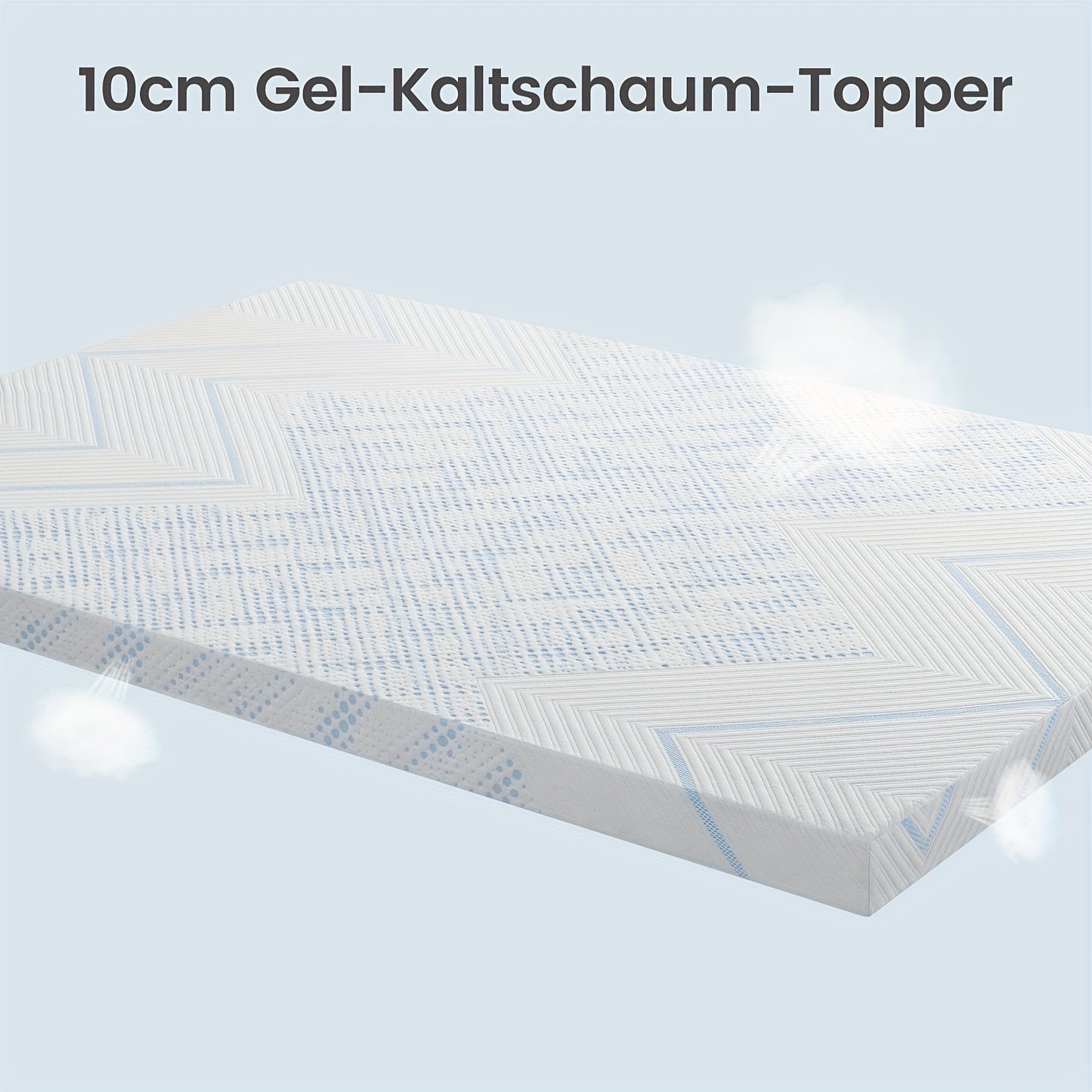 Matras Topper – Matrasverhoger – Slaaptopper – Schuimtopper – Gelmatras Topper – 180x200x10 cm – Wasbare Hoes – Ademend Gel Schuim