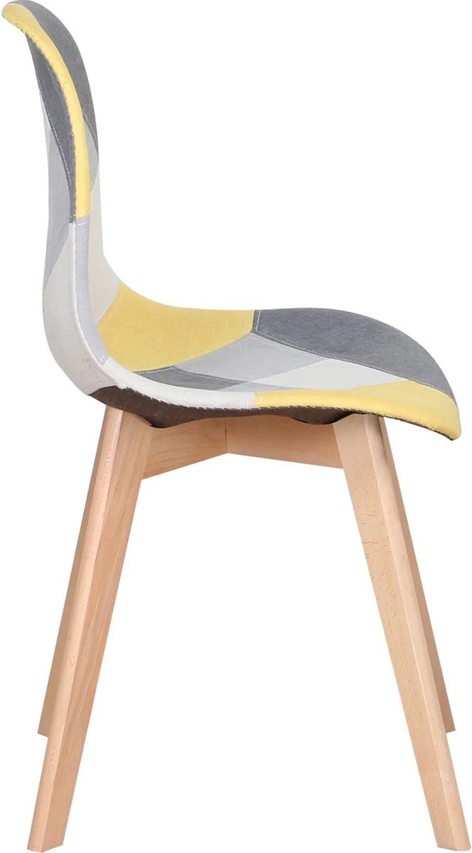 Eetkamerstoelen - Design Stoelen – Gestoffeerd - Kuipstoel - Stoel – Stoelen - Eetkamerstoelen Set van 4 - Wit | Grijs | Zwart