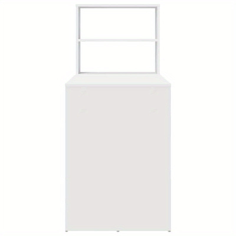 Bureau – Computertafel – Werkplek – Schrijftafel – Desk – Modern Compact Wit Bureau – Ruimtebesparend Met Open Opbergrek – Stevige MDF Houtconstructie 113x54x120 cm