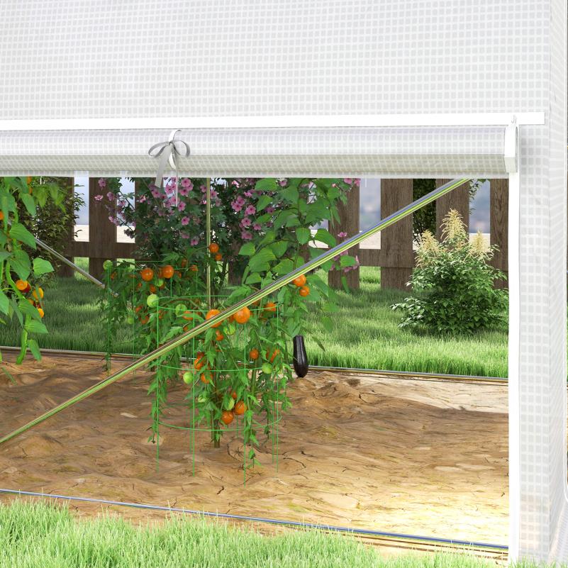 Kweekkas – Tuinkas – Broeikas – Plantenkas – Serre – Gegalvaniseerd Stalen Frame – UV-Bestendige Witte Hoes – 3x2x2 Meter – Ventilatie Met 4 Ramen En Oproldeur
