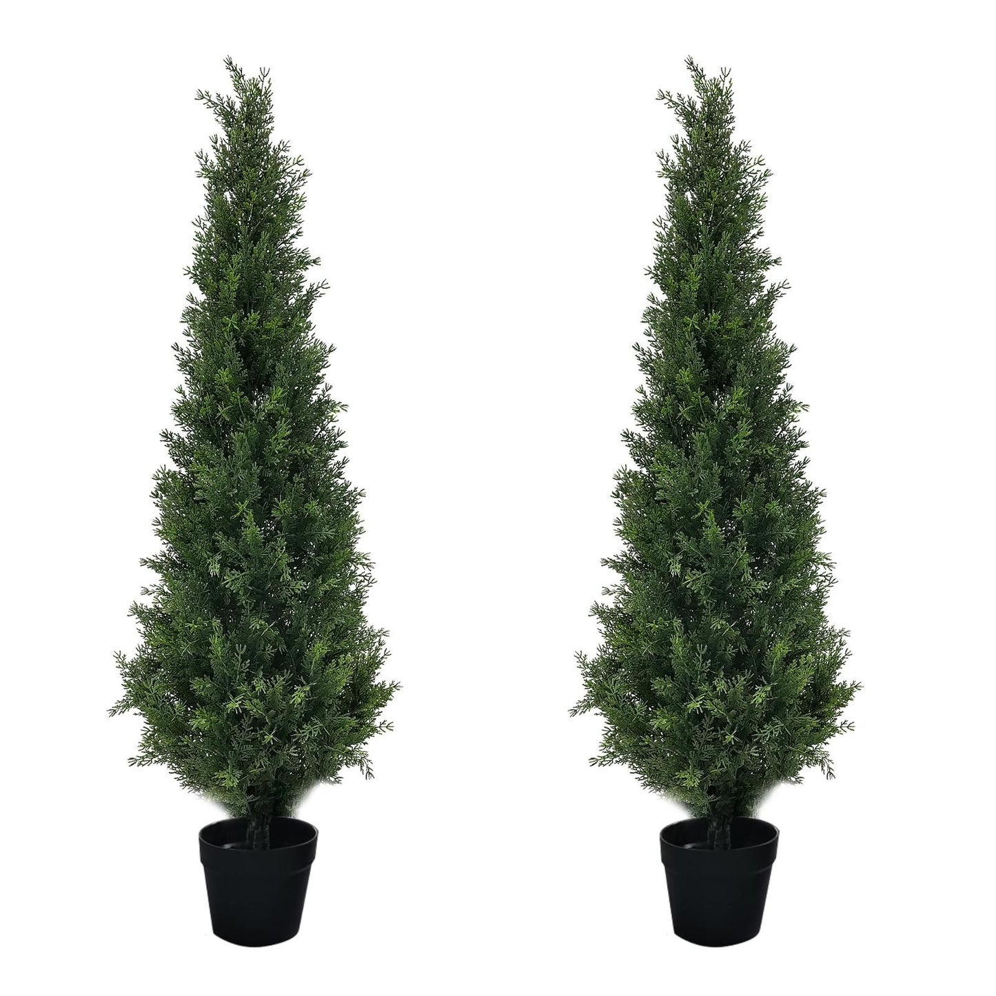 Kunstcipres – Kunstbomen – Nepplant – Kunstgroen – Kunststruik – Set Van 2 – 91 cm Hoog – UV-bestendig & Weerbestendig