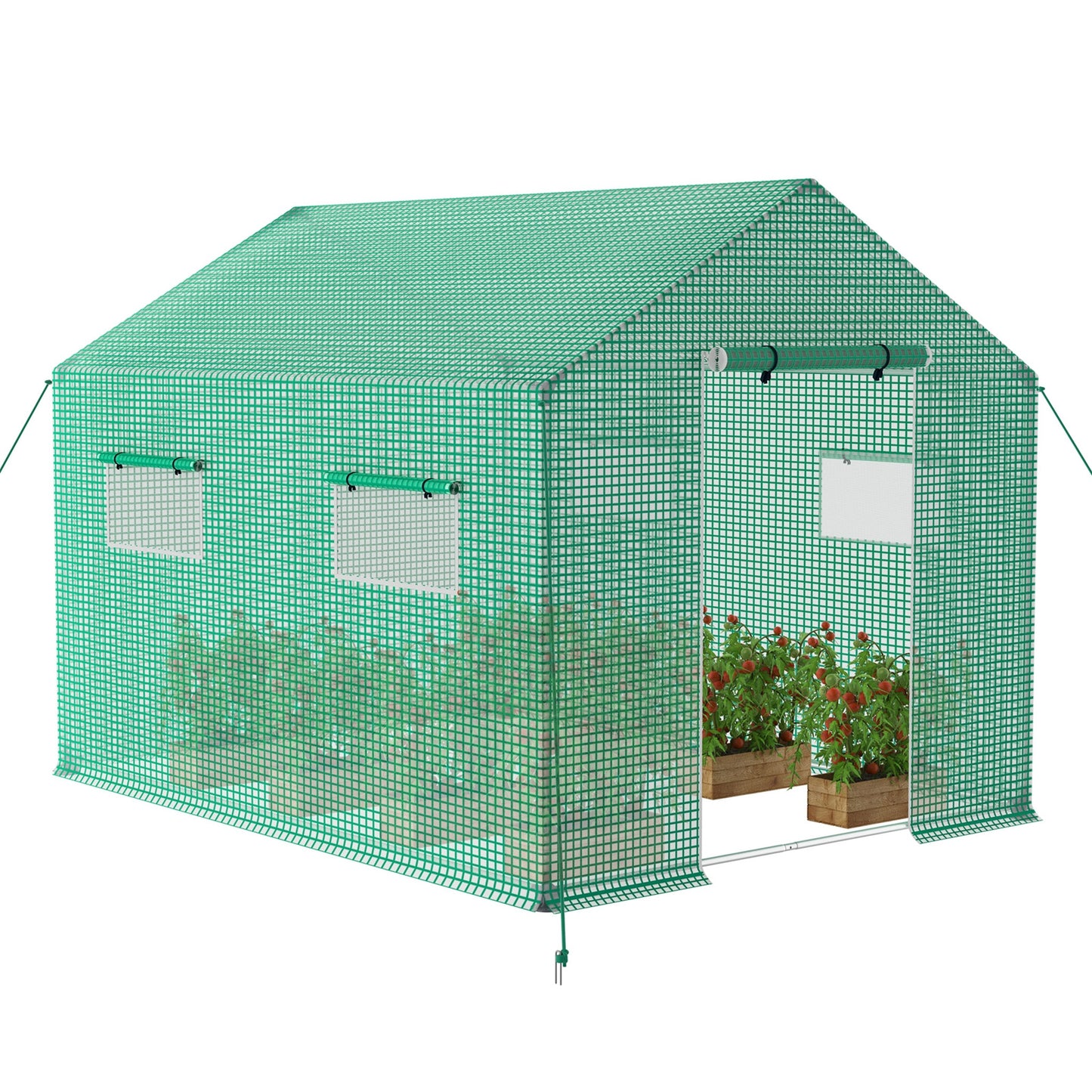 Tuinkas – Kweekkas – Kas – Groeikas – Moestuin Kas – 4,5 x 2 x 2 m – Verzinkt Stalen Frame – Mesh-Bestendige HDPE Cover