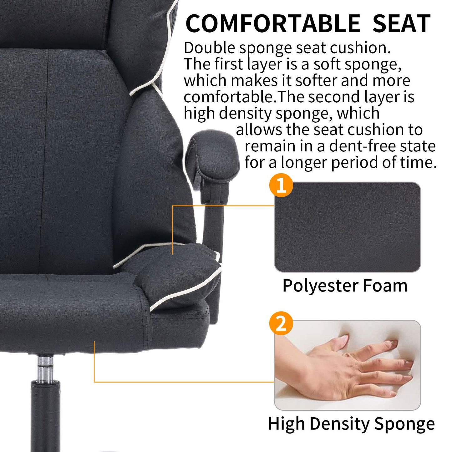Executive Office Chair with Foot Rest High Back Office Chair Computer Gaming Chairs Black
