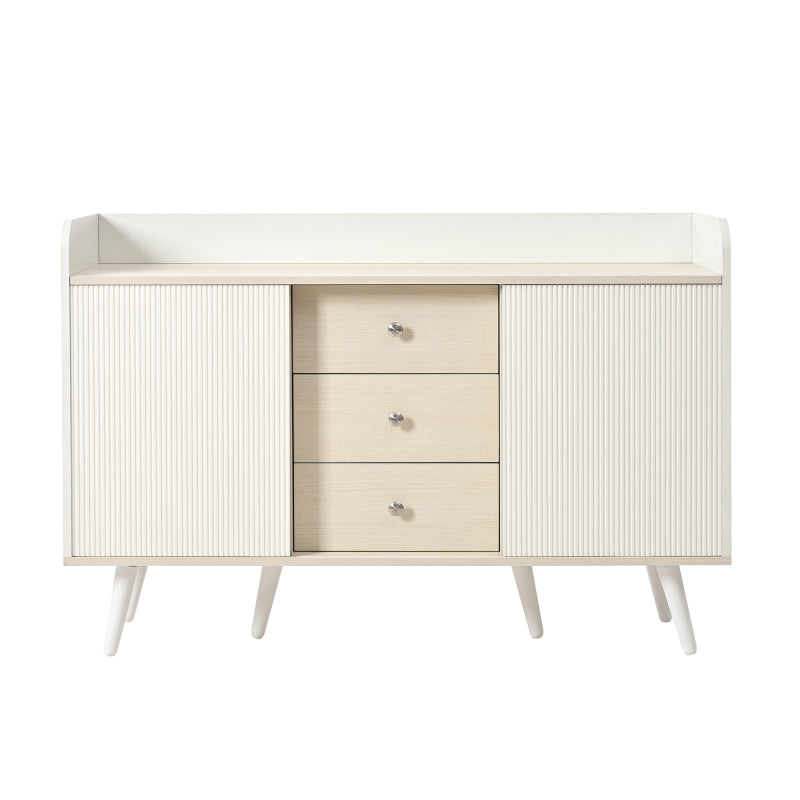 Dressoir – Sidetable – Opbergkast – Wandmeubel – Ladekast – Modern Design – Houtnerf Finish – 117,5 cm Breed – Drie Lades Met Verstelbare Planken