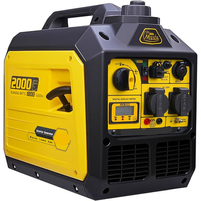 Benzine Generator – Draagbare Stroomvoorziening – Inverter Generator – Stille Generator – 2000 Watt Startvermogen – Smart Display - QUORE