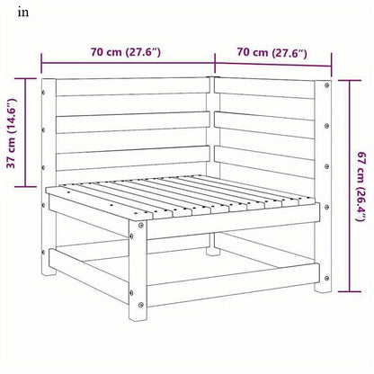 Tuinbank – Hoekbank – Buitenbank – Balkonbank – Bankje – Massief Grenenhout – 2-delige Set – Compact & Duurzaam