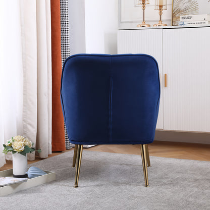 Fauteuil – Lounge Chair – Comfy Chair – Accentstoel – Relaxfauteuil – Blauw Stof – Metalen Poten – Eenvoudige Montage – Zonder Stroom – Comfortabele Zitplaats – Duurzaam Design
