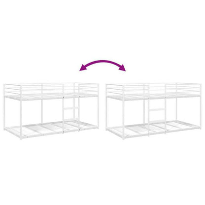 Stapelbed Zonder Matras – Hoogslaper – Kinderbed – Bunkbed – Halfhoogslaper – Stalen Frame – Wit – Afmeting 75x190 cm
