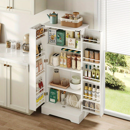 Keukenkast – Opbergkast – Buffetkast – Dressoir – Kast – Wit – 128,5 cm Breed – Verstelbare Planken Met 2 Deuren