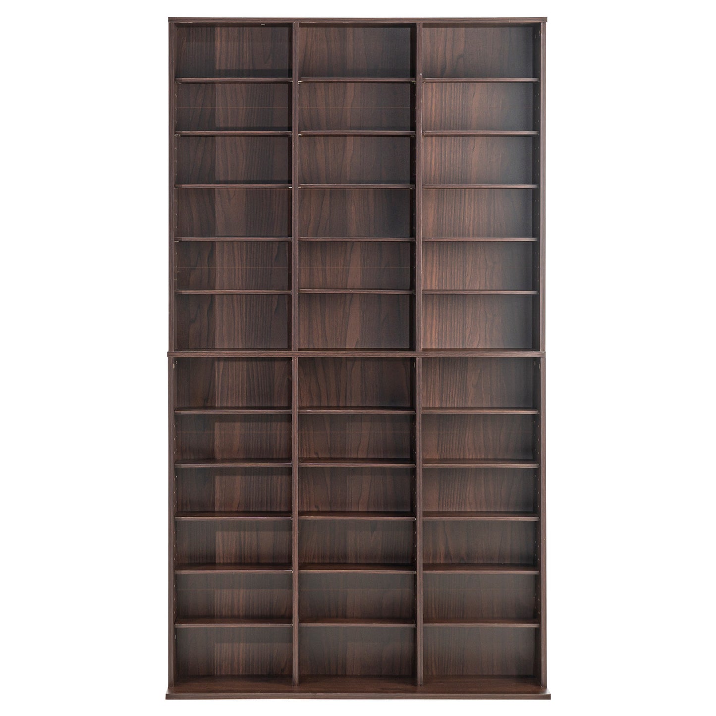 Media Opbergkast – Mediacabinet – Dvd Kast – Cd Rek – Boekenkast – Verstelbare Legplanken – Capaciteit 1080 Cd’s – Stabiele Houten Constructie – Espresso Kleur