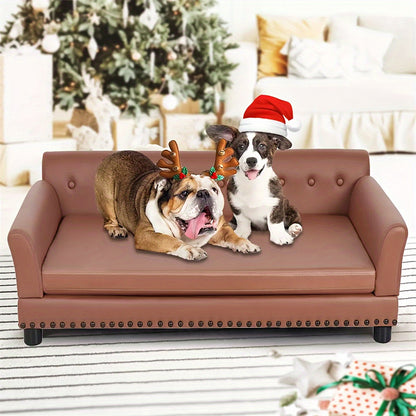 Pet Sofa Bed: Sofa-type Dog Bed, Pet Snuggle Lounge Bed, Couch Chair Pet, with Removable Sponge Cushion, for Kittens, Puppies, Dog Couch Sofa, Pet Couch For Dogs, Raised Pet Sofa, Chew Proof Dog Bed, Paw Hut Bery Grey Dog Cou