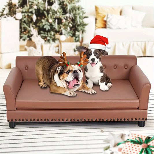 Pet Sofa Bed: Sofa-type Dog Bed, Pet Snuggle Lounge Bed, Couch Chair Pet, with Removable Sponge Cushion, for Kittens, Puppies, Dog Couch Sofa, Pet Couch For Dogs, Raised Pet Sofa, Chew Proof Dog Bed, Paw Hut Bery Grey Dog Cou