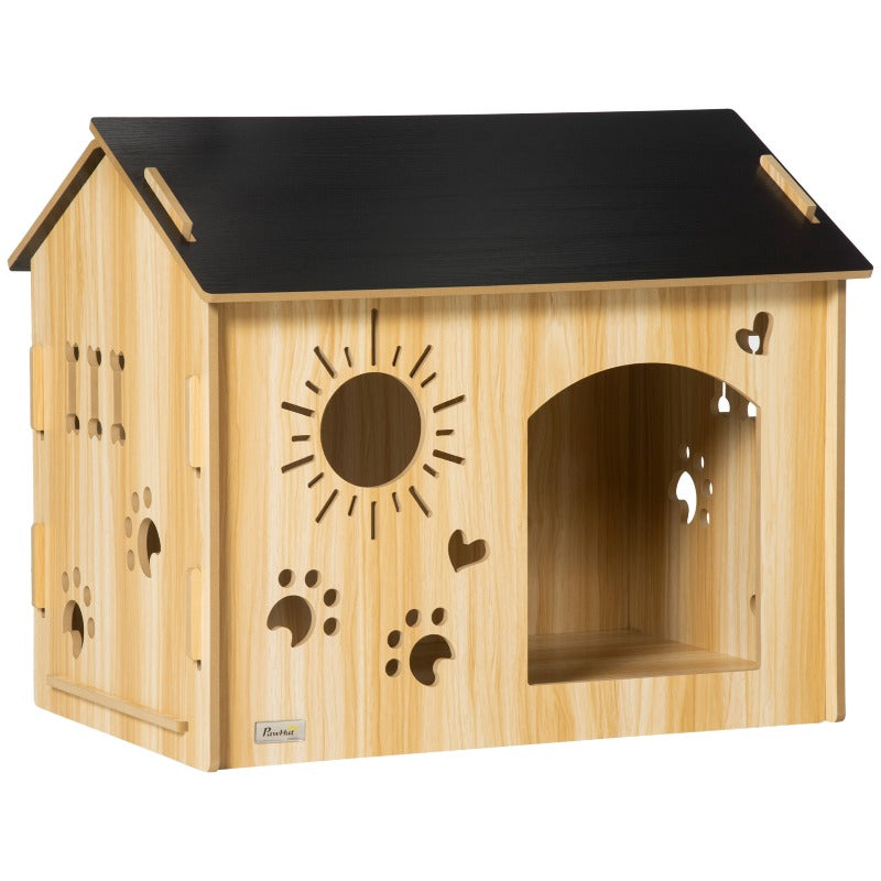 Houten Hondenhok – Hondenhuis – Huisdier Shelter – Buitenkennel – Dierenhok – Groot Formaat – Verhoogde Vloer & Weerbestendig Dak – Geschikt Voor Kleine En Grote Honden