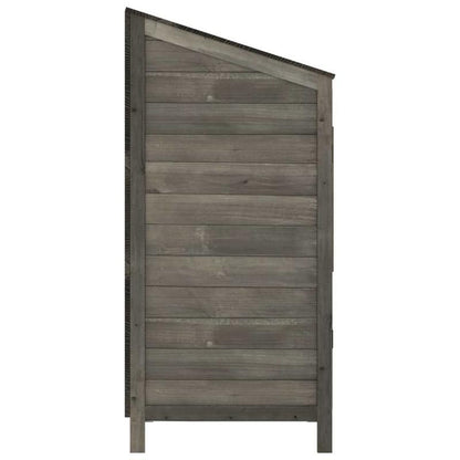 Opslagbox Tuin – Tuinhuisje – Tuinkast – Buitenberging – Tuinopslag – Massief Vurenhout & Stalen Frame – Compact 55x52x112 cm – Koperen Dak