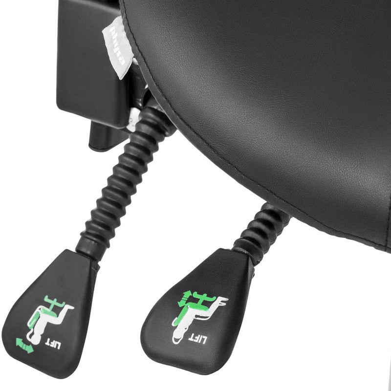 Adjustable Swivel Saddle Cosmetic Chair with Backrest - BERLIN, Black