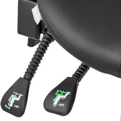 Adjustable Swivel Saddle Cosmetic Chair with Backrest - BERLIN, Black