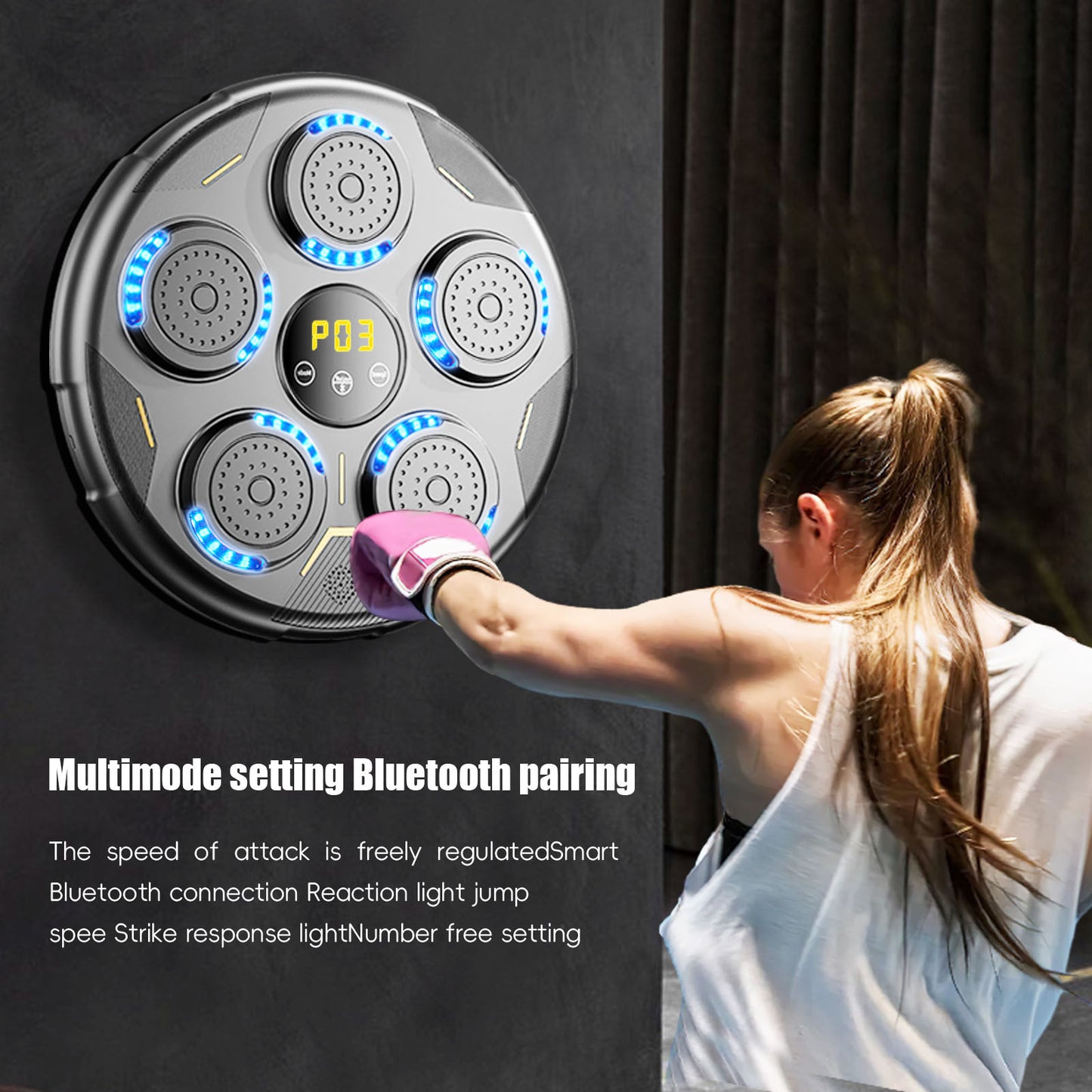 Bokszak – Boksmachine – Boxing Machine – Boxmachine – Boksbal – Interactieve Ritmetraining – Bluetooth Met LED-Verlichting