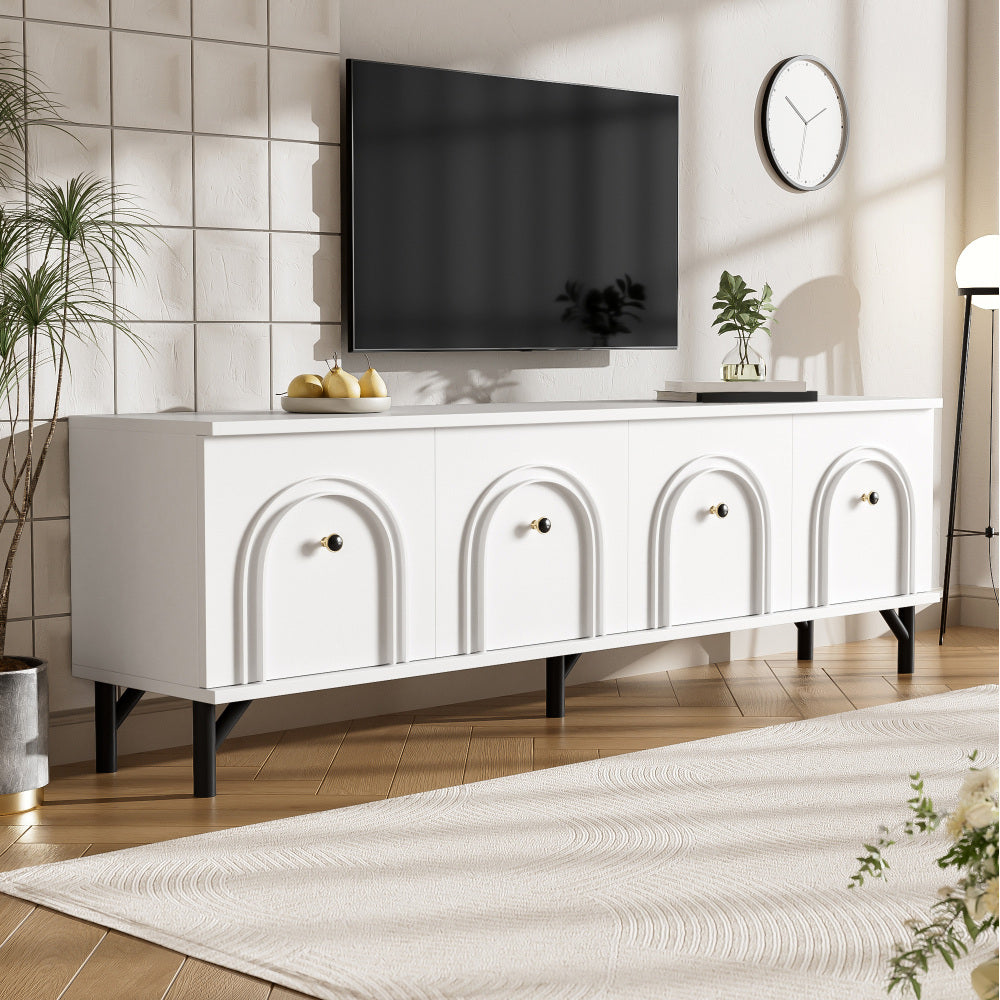 TV Meubel – TV Kast – Tv Meubel Modern – Tv Dressoir – Tv Meubel Wit – 160 cm Breed – Soft Close Deuren