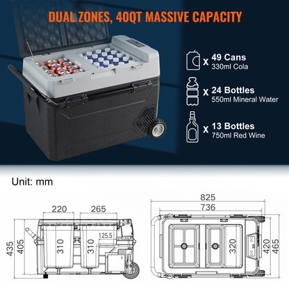 Koel- En Vrieskast – Compacte Koelbox – 12V Koelkast – Mobiele Koelvrieskast – Snel Koelen – Stil En Energiezuinig