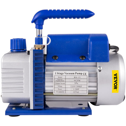 Vacuümpomp – Vacuüm Pomp – Refrigeratie Pomp – Airconditioner Pomp – Koeltechniek Set – 4 CFM Capaciteit – 1/3 PK Motor